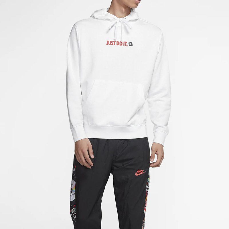 Nike Толстовки Мужские Белые С Капюшоном Средней Посадки Обычные CJ9952-100
