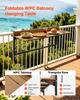 Balcony Hanging Table 1200 x 370 mm 27 kg Folding Railing Bar Table, for Outdoor Patio Garden Deck Use, Fits 35-60 mm Rails, 5-Level Adjustable