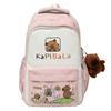 Cartoon Capybara Pattern Backpack Large Capacity Shoulders Bag Gift Children