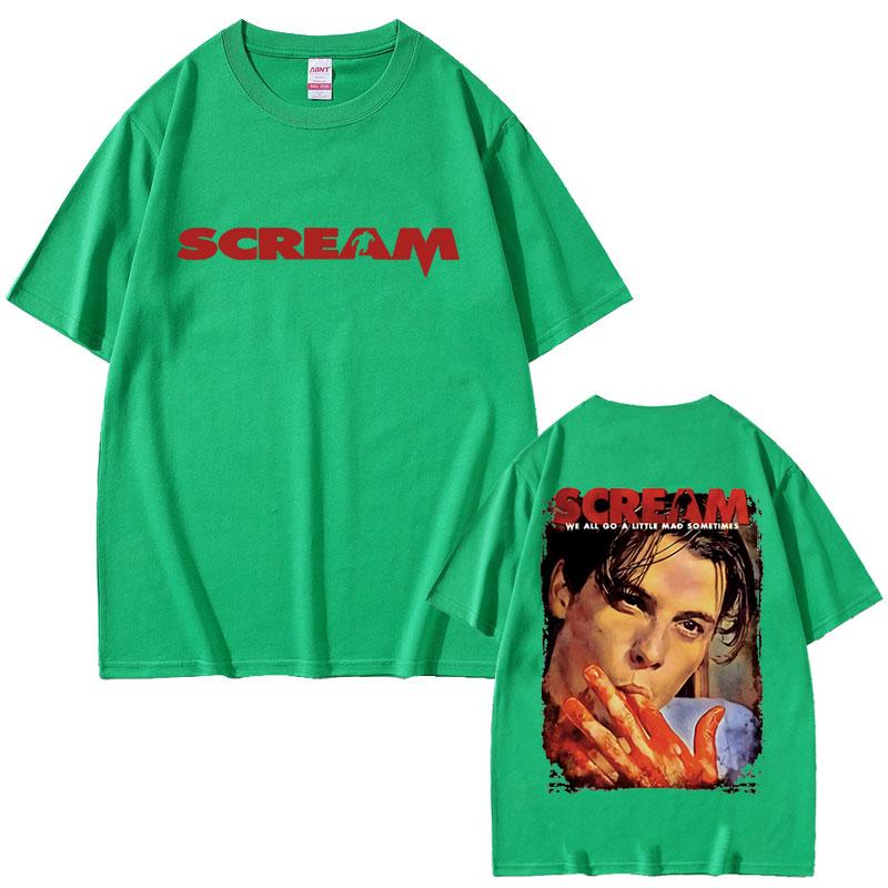 90s Horror Movie Scream Vintage Graphic Tshirts Billy Loomis Print Tshirt We All Go A Little Mad Billy Halloween Men T Shirts