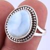Natural Republic Larimar Gemstone Handmade 925 Sterling Silver Ring S.7" N6b00