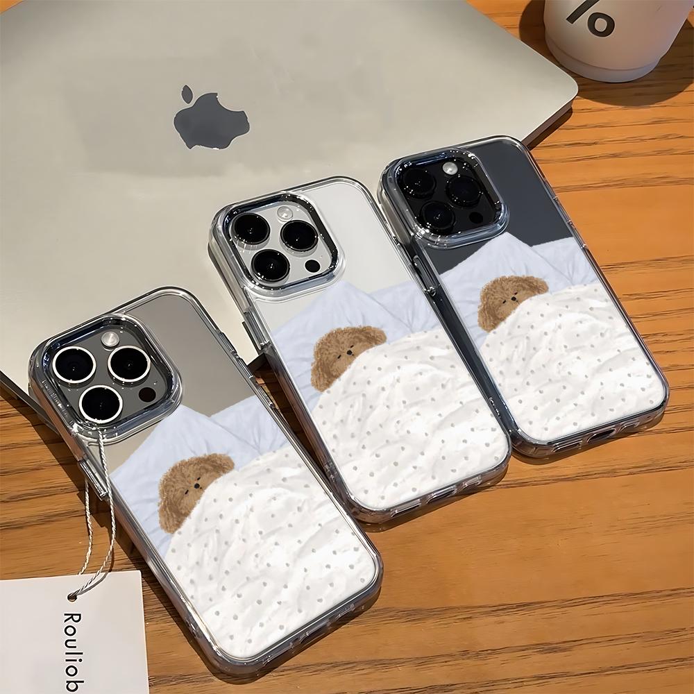 Чехол для телефона 'Спящий медведь' для iPhone 17 14 Plus 16 11 Pro Max 13 15 12 17E 16E Классический противоударный задний чехол Fundas