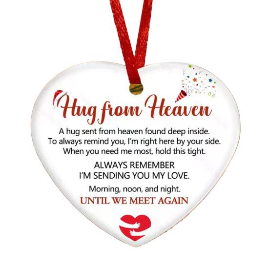 Memorial Christmas Ornaments Hug from Heaven Heart Shaped Christmas Tree Ornament