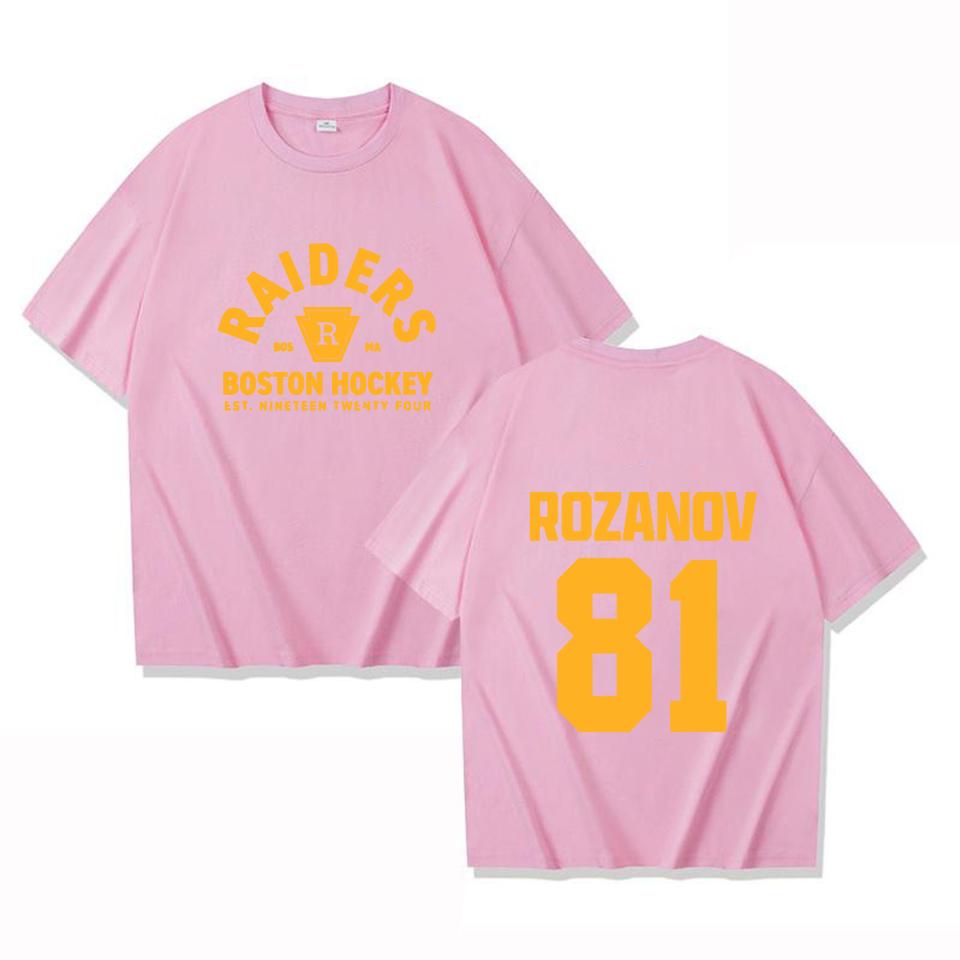 TV Boston Hockey Llya Rozanov Letter Pattern Tshirt Women Unisex Short Sleeve Clothing Fashion Graphic Print Neutral Shirt Tees
