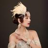 Black Sequin Feather Headwear Rhinestone Beaded Korean Style Headband  Cosplay Event
