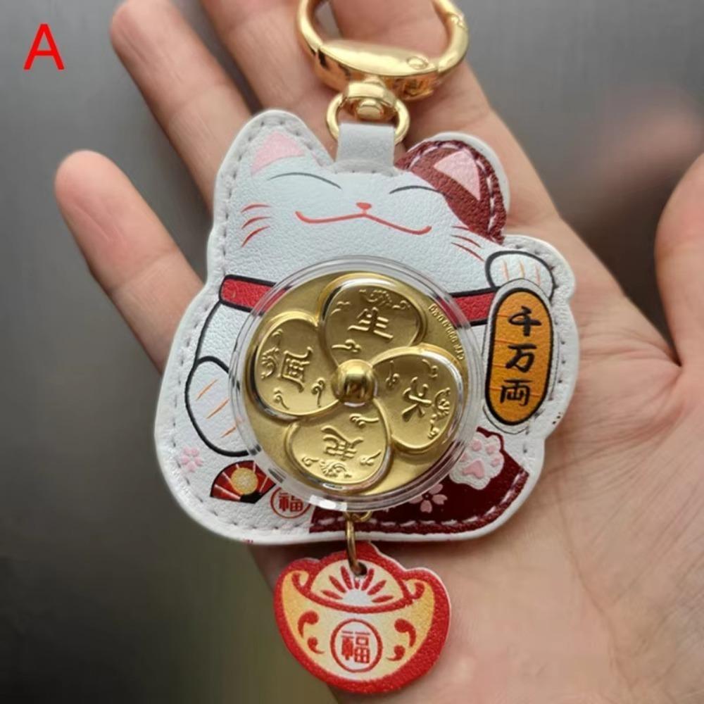 Maneki Neko Backpack Keyring Cartoon New Year Gift Lucky Best Friend Charms Pendant Unisex