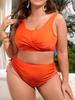 0XL - 4XL Оранжевое бикини большого размера Купальник Плюс размер Женский купальник Женский Набор бикини из двух частей Купальщик Купальный костюм Плавать V6679