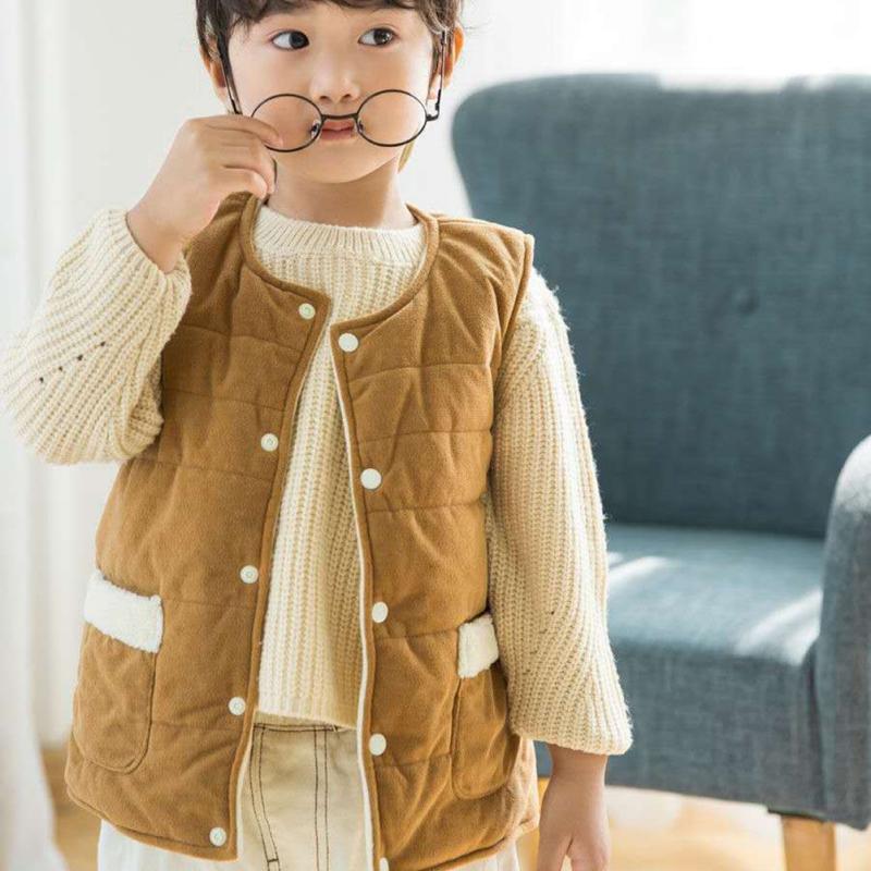 Children's Waistcoat Thick and Warm Plush Vest for Boys and Girls