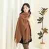 High-End Wool & Cashmere Solid Color Scarf/Shawl: Versatile Korean Style for Women - Autumn/Winter
