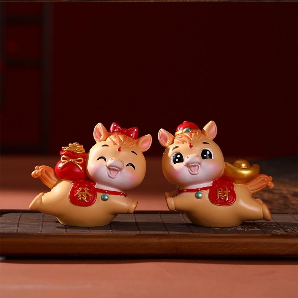 Cute Zodiac Horse Figurines Year of The Horse Horse Statue Horse Figures Ornament Spring Festival