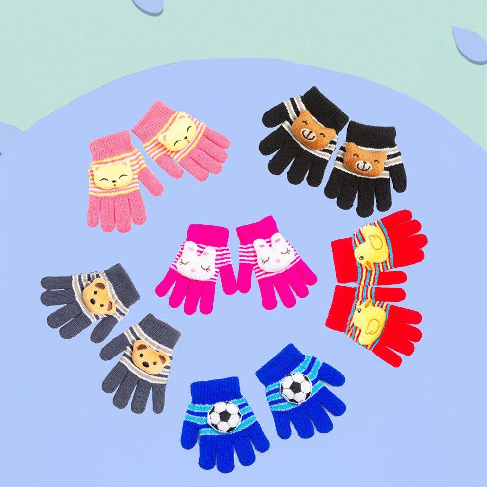 Cute Thick Warm Winter Soft Knitting Toddler Full Finger Gloves Kids Gloves