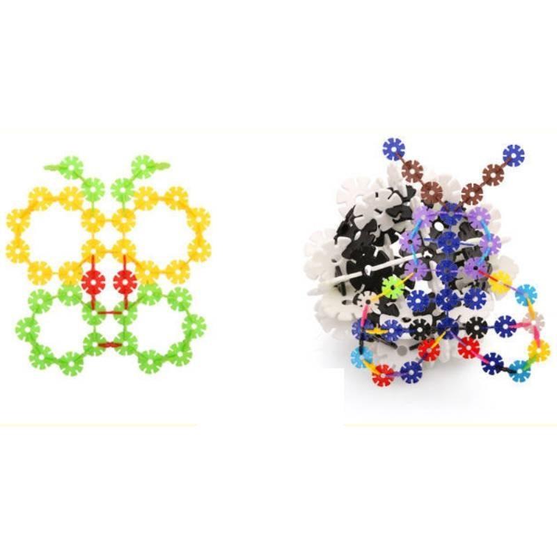 Vibrant Snowflake Building Blocks For Kids Plastic Educational Toy Set 400-800 Pieces