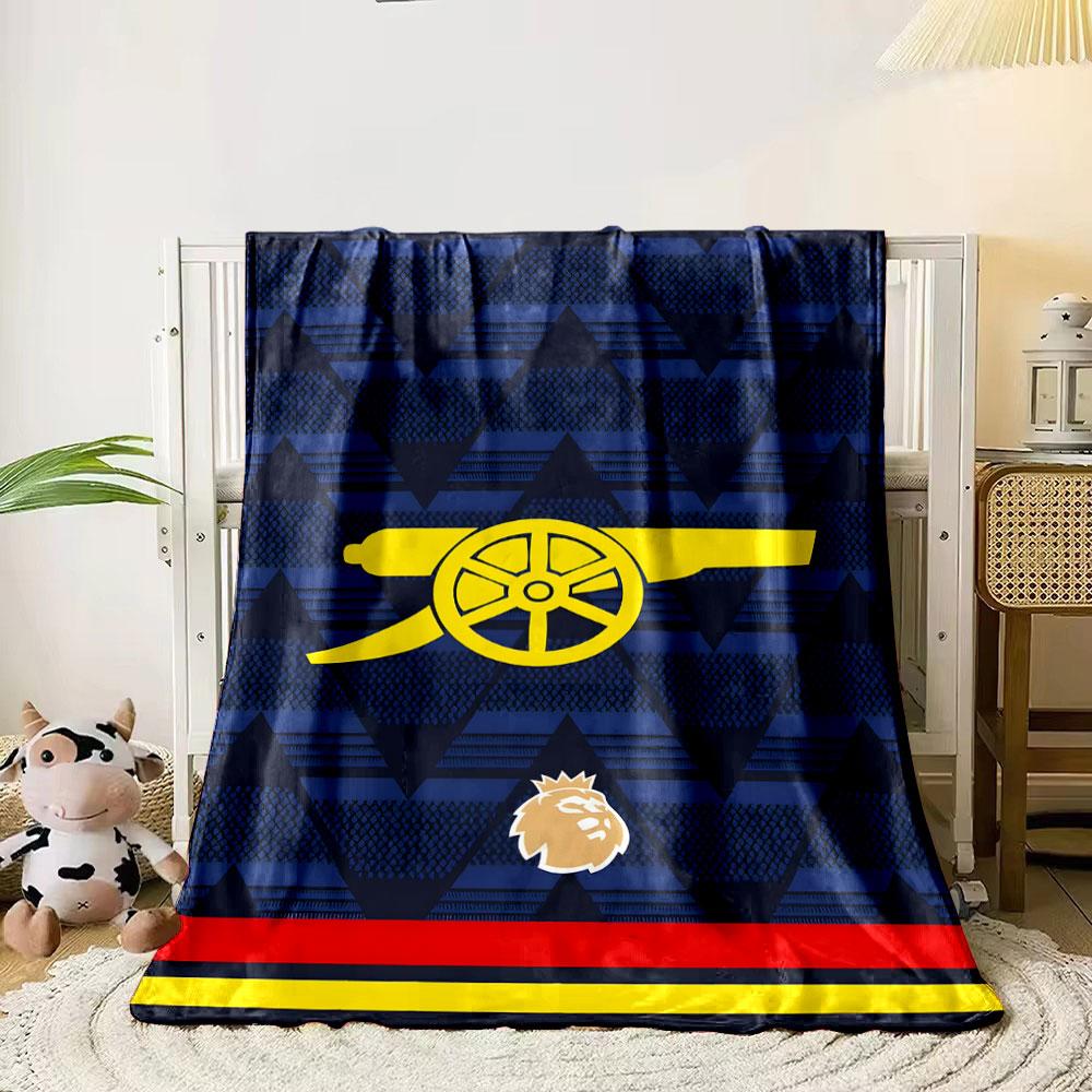 Blue Blanket with Yellow Cannon Design print blanket soft and cozy perfect for the living room bed sofa or a nap,gift