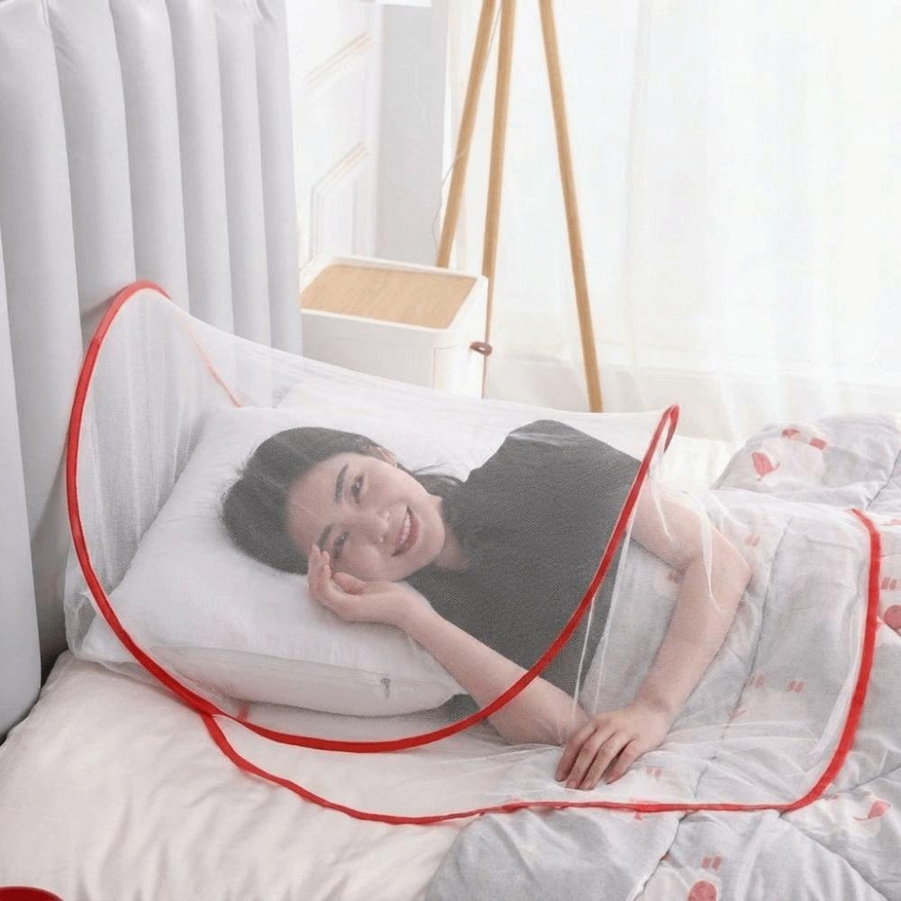 Portable Folding Mosquito Net Breathable Mesh Anti-Mosquito Head Cover Head Mosquito Tent Travel