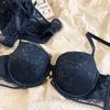 New Women Underwear Sexy Hollow Push Up Bra Set Lace Flowers Embroidery Brassiere and Panties Set Female Black Romantic Lingerie