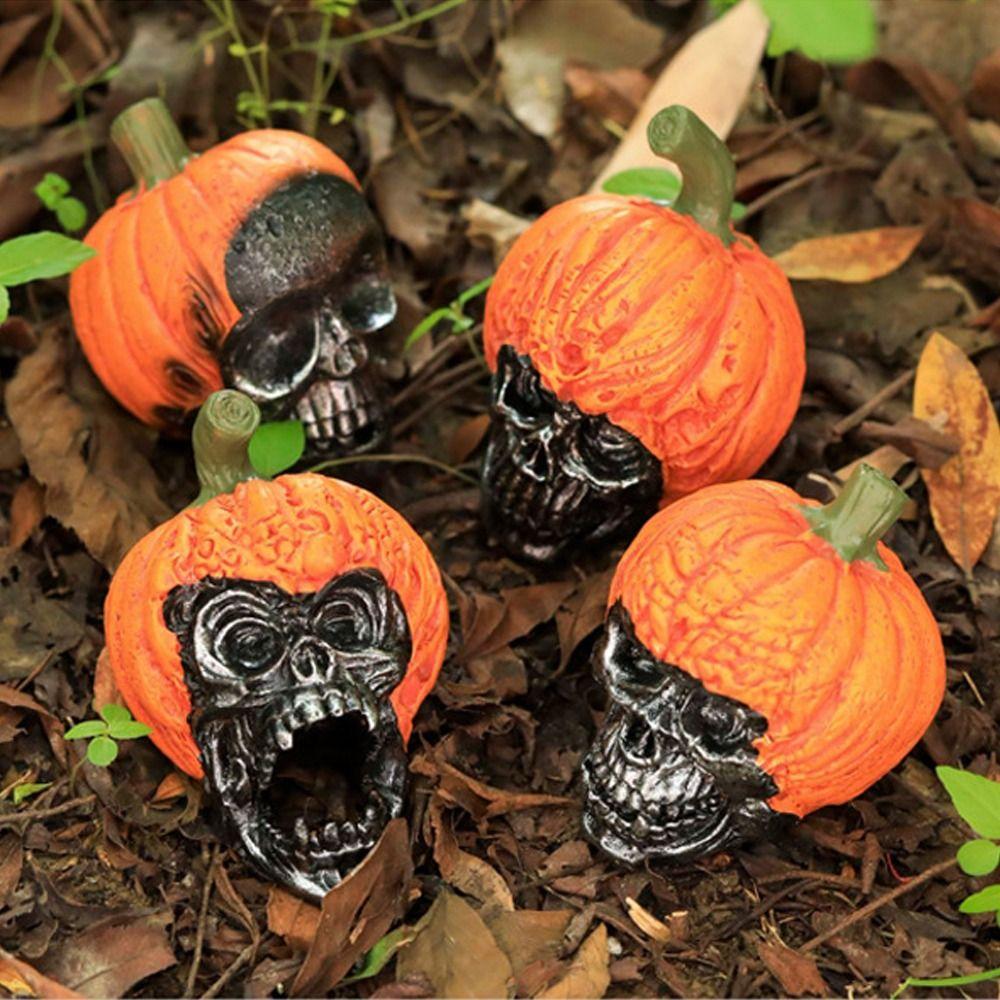 Vintage Artificial Skull Head Model Resin Skull Head Figurines  Halloween Decor Gifts