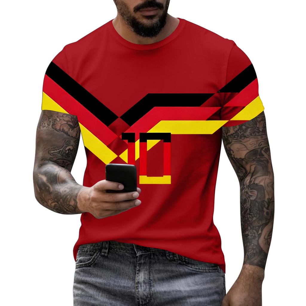 Men's Short Sleeve Graphic T-Shirt Crew Neck Casual Fit Lightweight Soft Fabric Comfortable Wear