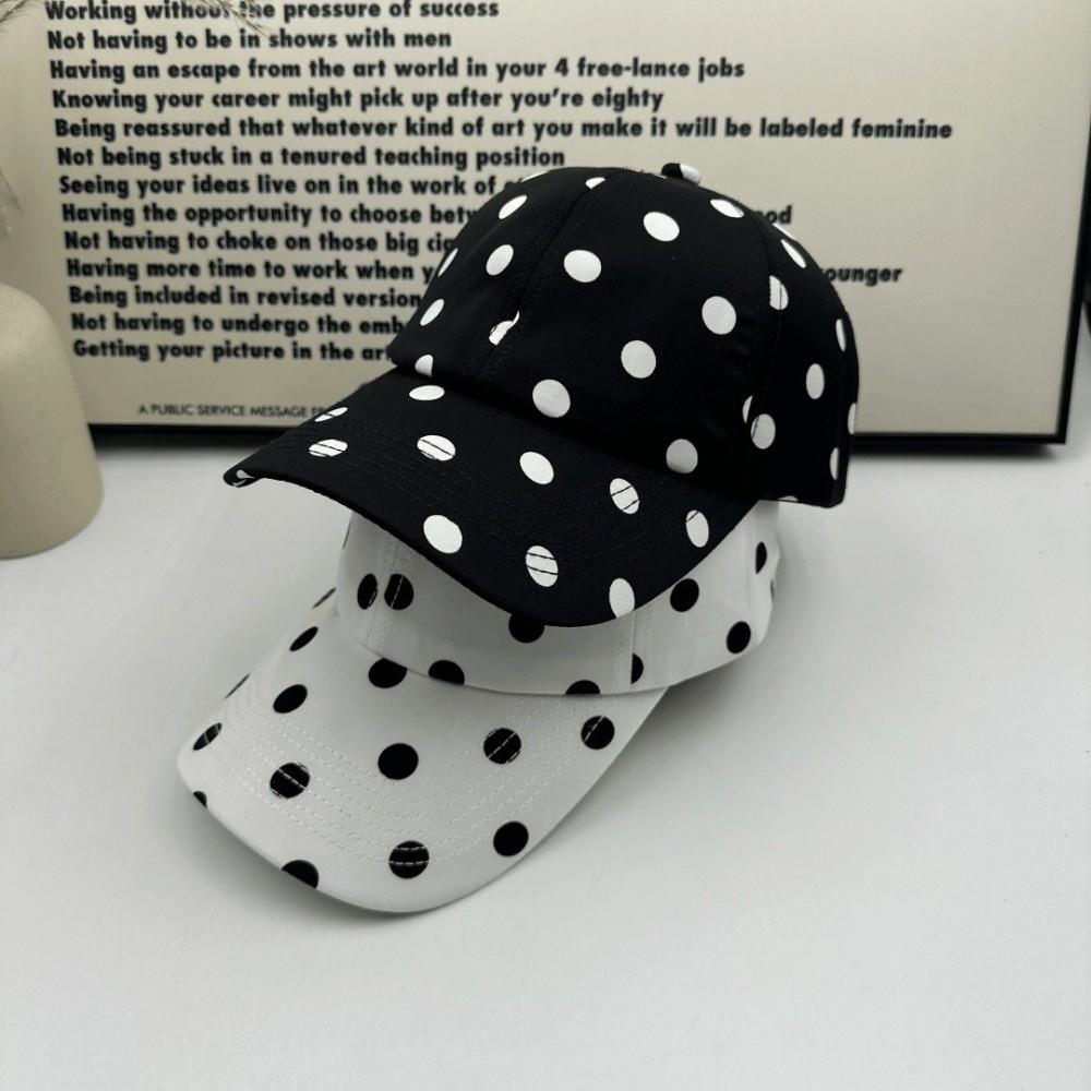 Breathable Polka Dot Baseball Cap Polyester Sun Hat Japanese Peaked Hat  Travel