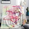 1PC Puella Magi Print Flannel Blanket, High quality Comfortable for All Seasons, Home Decor, Warmth and Comfort, Perfect for Christmas Gifts