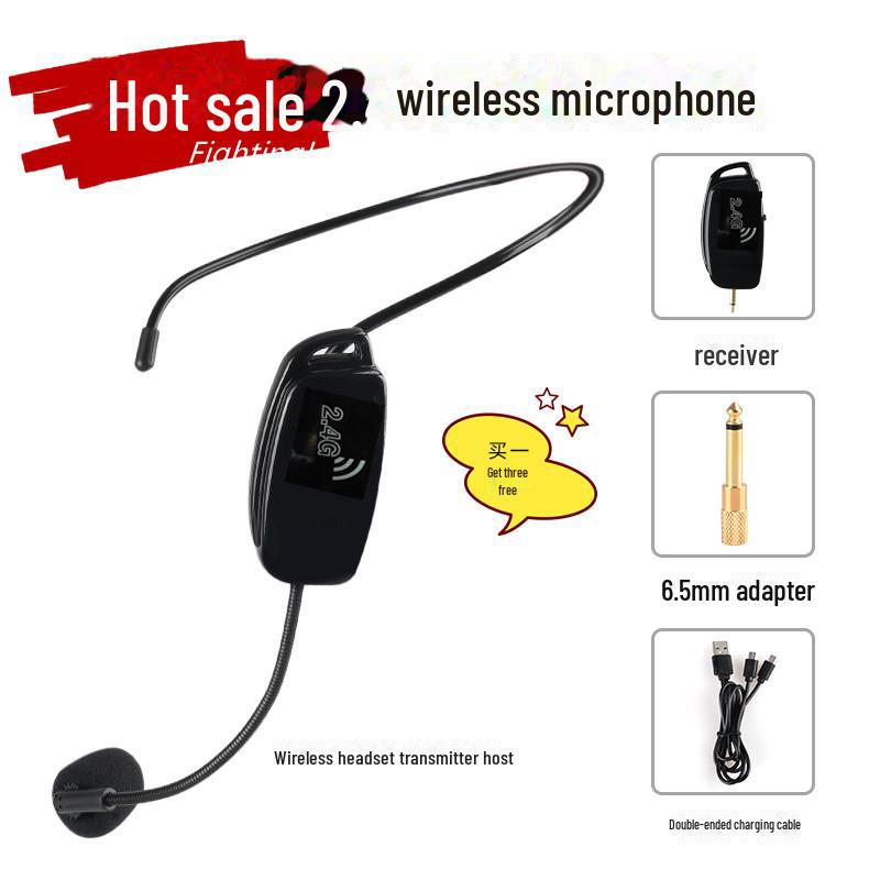 2.4G Wireless Headset with Ear-Hook Microphone and Speaker
