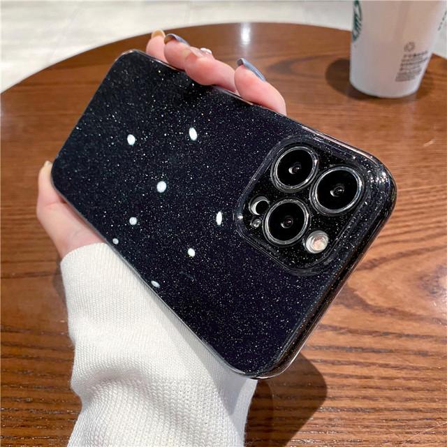 Сияющий блестящий противоударный чехол для телефона Iphone 14 13 11 12 Pro Max Xr Xs Max 13pro, мягкий силиконовый бампер, защитный чехол для линз