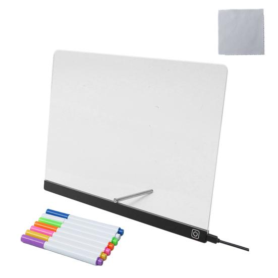 LED Note Board Rechargeable Acrylic Memo Pad Erasable Glowing Message Board To-do List Board Reusable Weekly Planner