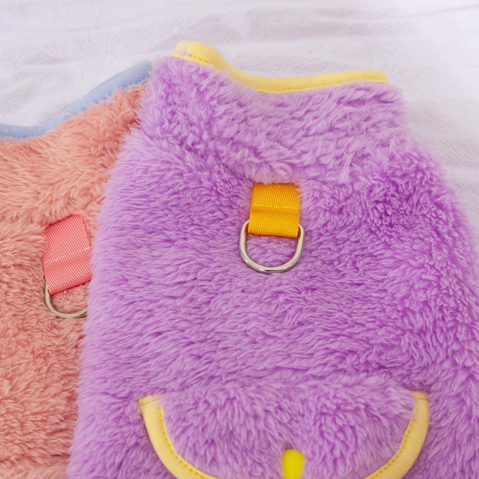 Cute Pocket Dog Clothes Pet Warm Clothes Winter Double-sided Plush Puppy Hoodie High Neck Beagle Pullover