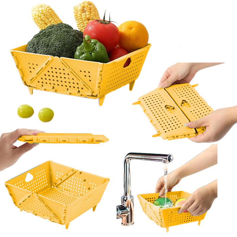 Утолщенные складные многофункциональные дуршлаги и сито для кухни, складная корзина для мытья, хранения и сушки пасты