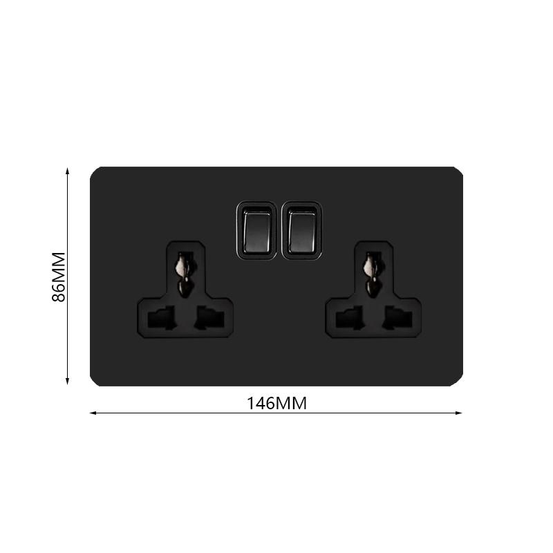 Depoguye Высококачественный черный винтажный европейский выключатель лампы розетка из нержавеющей стали тумблерный переключатель универсальный настенный выключатель света