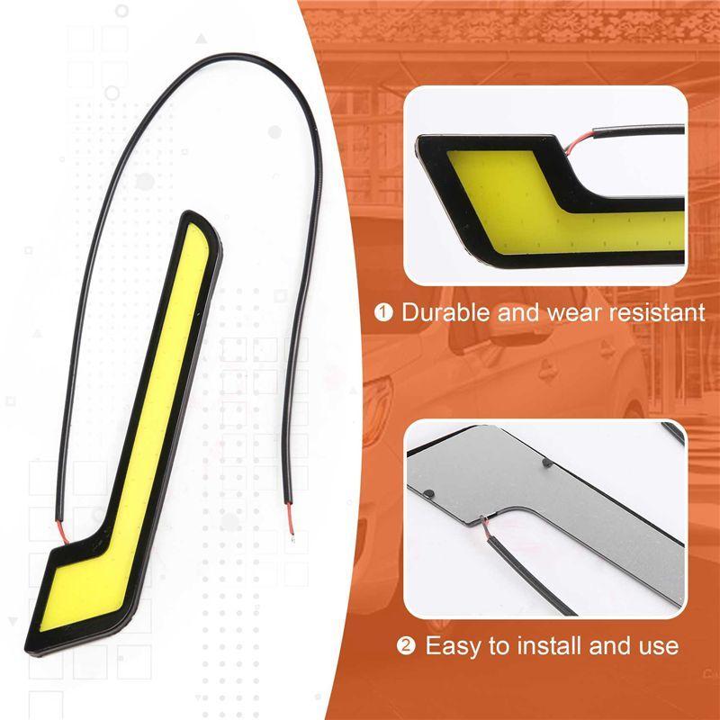 Powerful 1Pair High Power L-Shape COB DRL Car LED Daytime Running Lights Fog Lamp White DC12V