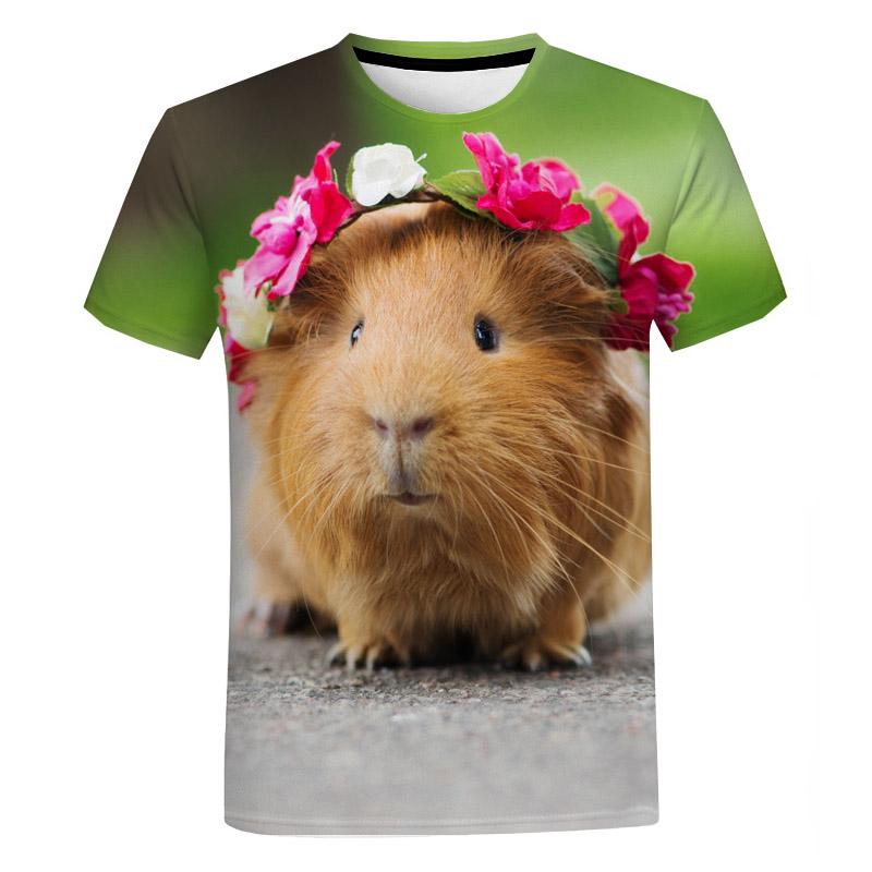 Мужская, женская и детская футболка с 3d принтом в виде животных, милая морская свинка, новые летние модные дышащие легкие спортивные футболки