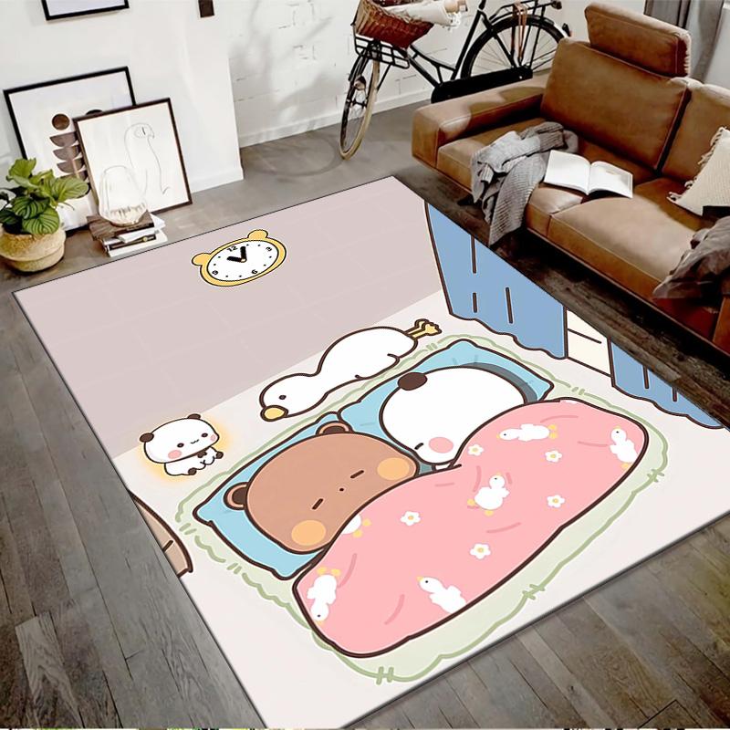1pc Yier BuBu Bear3 Design Printed Area Rug Carpet for Bedroom Living Room Home Decor Rugs Mat Non Slip Mat Rug for Bedside