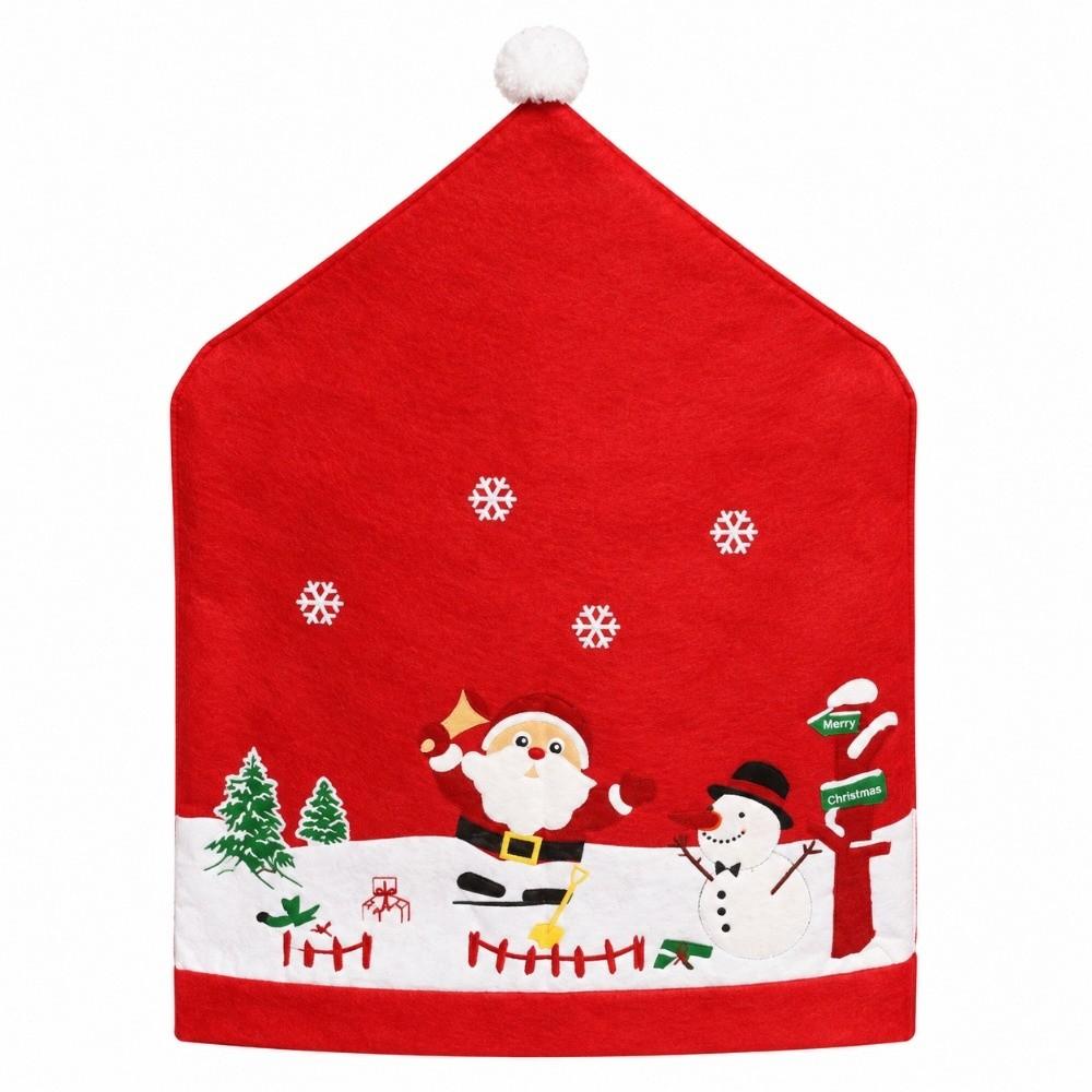 Snowman Chair Protective Slipcover Santa Claus Stool Cover Christmas Chair Cover Xmas Party