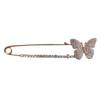 [R8175] - Designer Brooch 'Sissi' White Gold (butterfly) - 88x20mm
