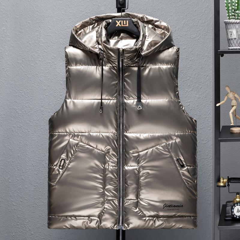 Плюс размер S-6XL зимняя мужская куртка без рукавов с капюшоном повседневный толстый теплый жилет для мужчин верхняя одежда