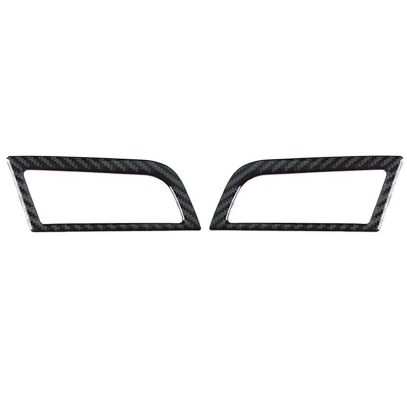 2pcs For Ford Mustang 2015 2016 2017 2018 ABS Carbon Fiber look Car Interior Dashboard Air Vent Cover Trims