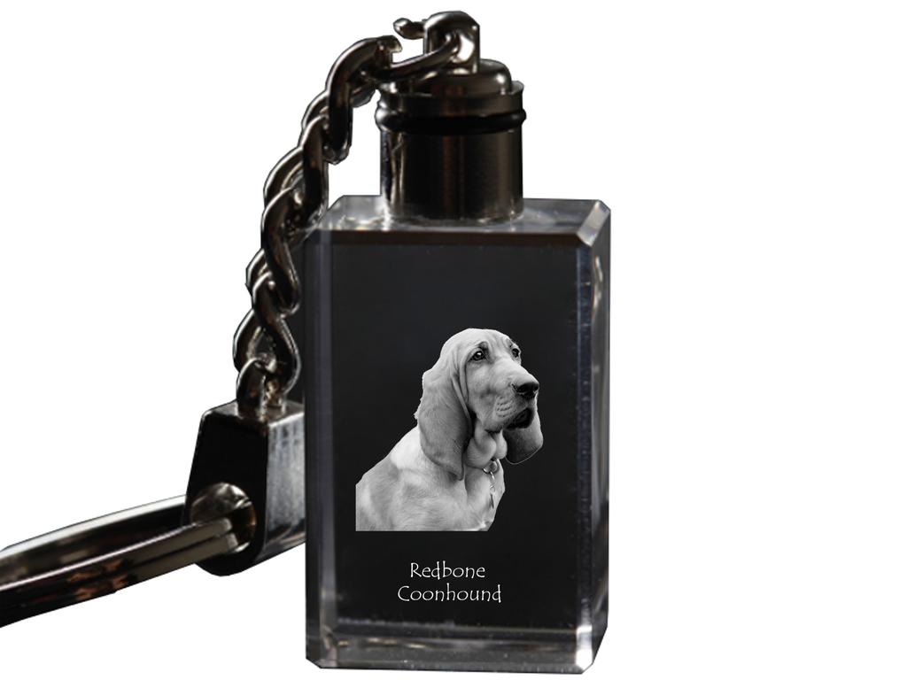 Redbone Coonhound - хрустальный брелок с фотографией собаки, светящийся брелок, уникальный подарок от бренда Art-Dog