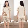 2Pcs/Set Cartoon Animal Women Sleepwear Short Sleeve Top Shorts Pajama set