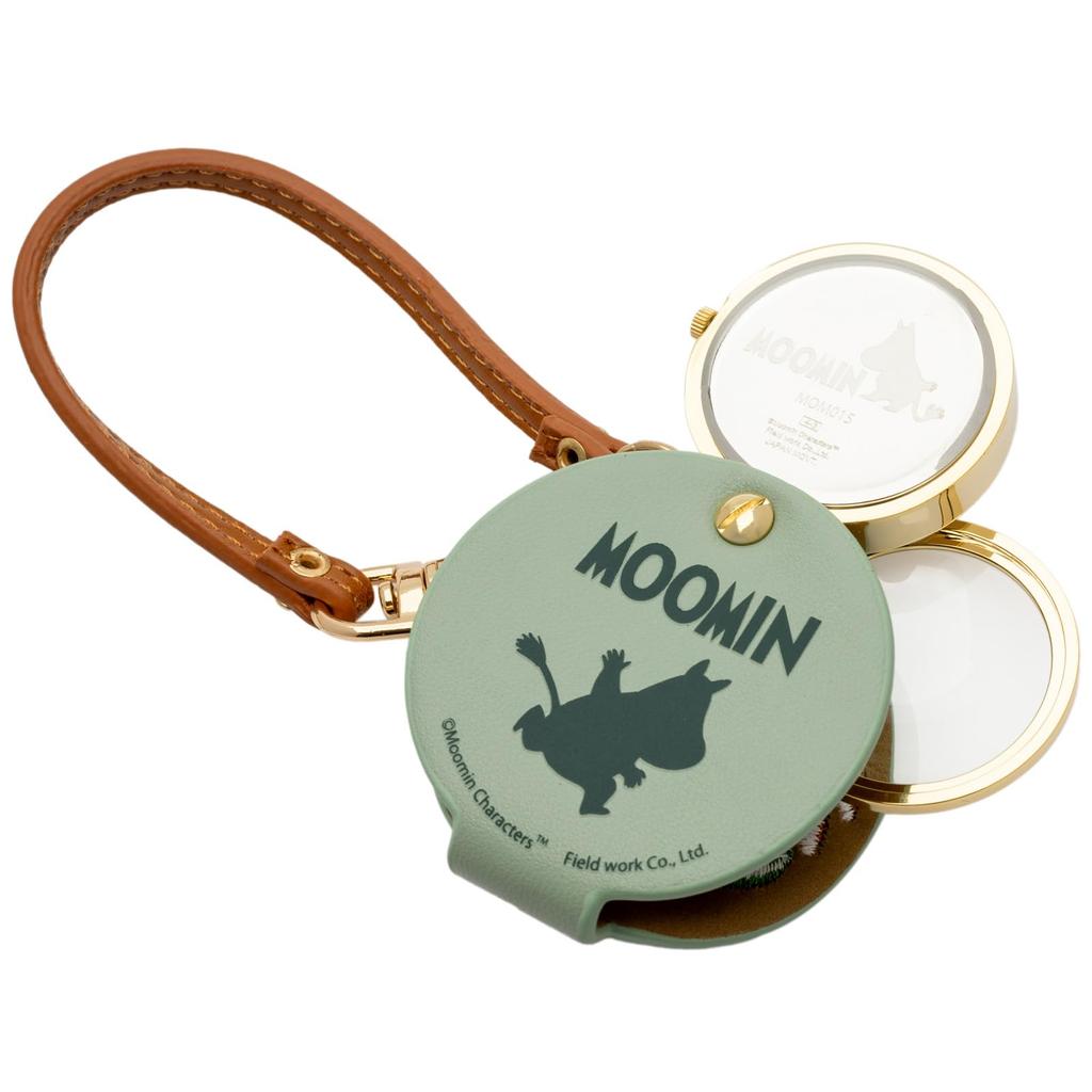 Pocket Watch Field Work Analog Loupe with Strap Moomin Embroidered Hang Watch Snufkin Green [Field Work] Women's 1.5x MOM015-3
