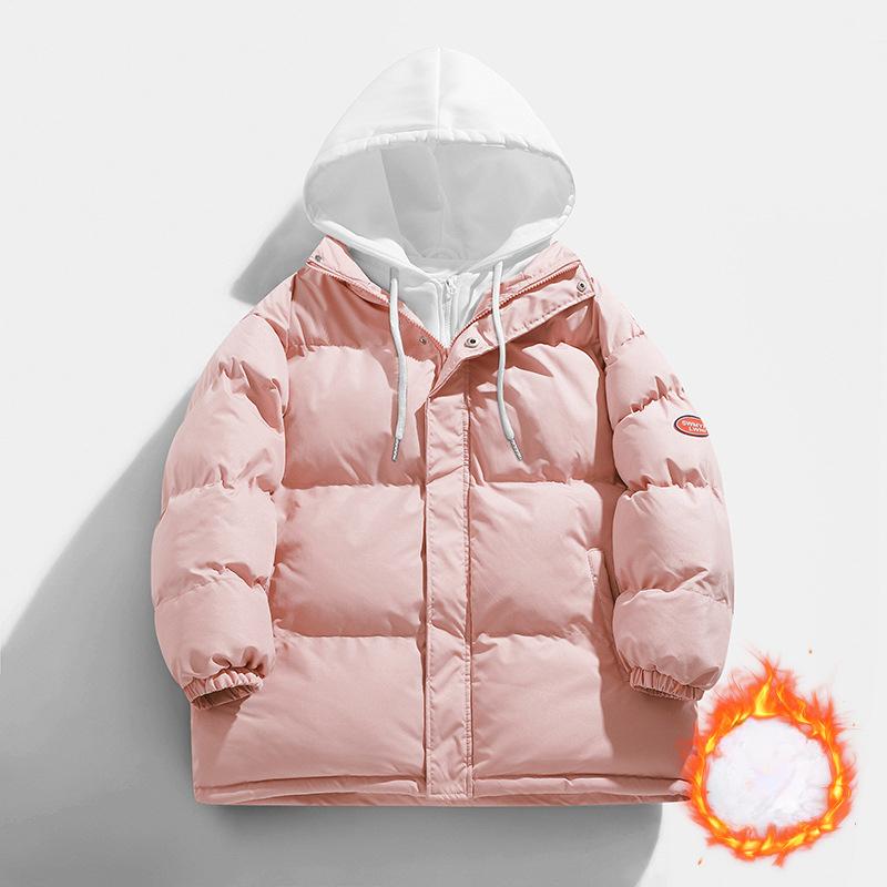 Поддельная двухкомпонентная куртка с хлопковой подкладкой, мужская куртка с капюшоном и хлопковой подкладкой, модная брендовая утолщенная куртка большого размера с хлопковой подкладкой в гонконгском стиле