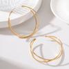 Exaggerated Double-layer Crossed Large Earrings, Glossy Gold Geometric Ring Earrings, Style Personalized Women's Versatile Earrings