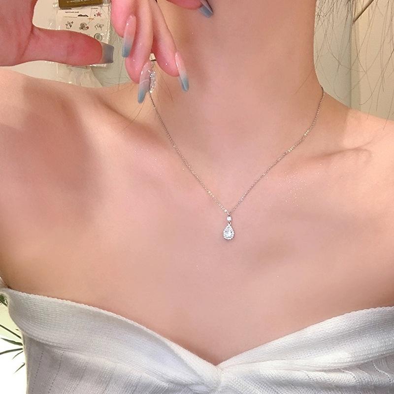 Ожерелья для женщин корейская мода сексуальная женская ключичная цепочка ювелирные изделия циркониевые капли ожерелье