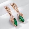Marquise Cut Cubic Zirconia Dangle Drop Earrings for Women Shiny Leaf Bridal Wedding Jewelry Gift