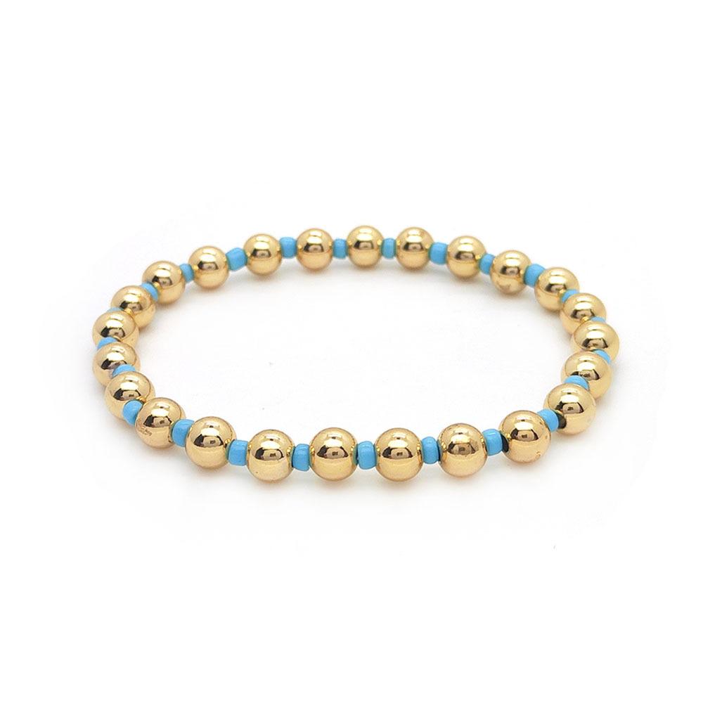KKBEAD 18K Gold Plated Bracelets Boho Summer Beaded Stretch Bracelet Y2k Jewelry for Women Accessories Pulseras Mujer Moda