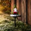 Decorative Lights for Courtyard Christmas Solar Garden Light, Santa Tree Resin Yard Stake Decor with Winter Warm Glow, Waterproof Outdoor Lawn