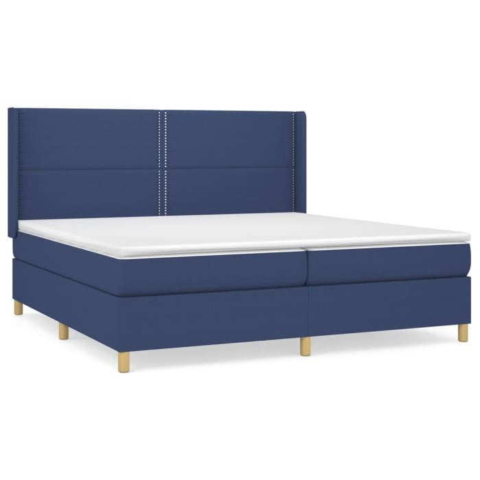 Maison Exclusive - Sommier à lattes de lit avec matelas Bleu 200x200 cm Tissu