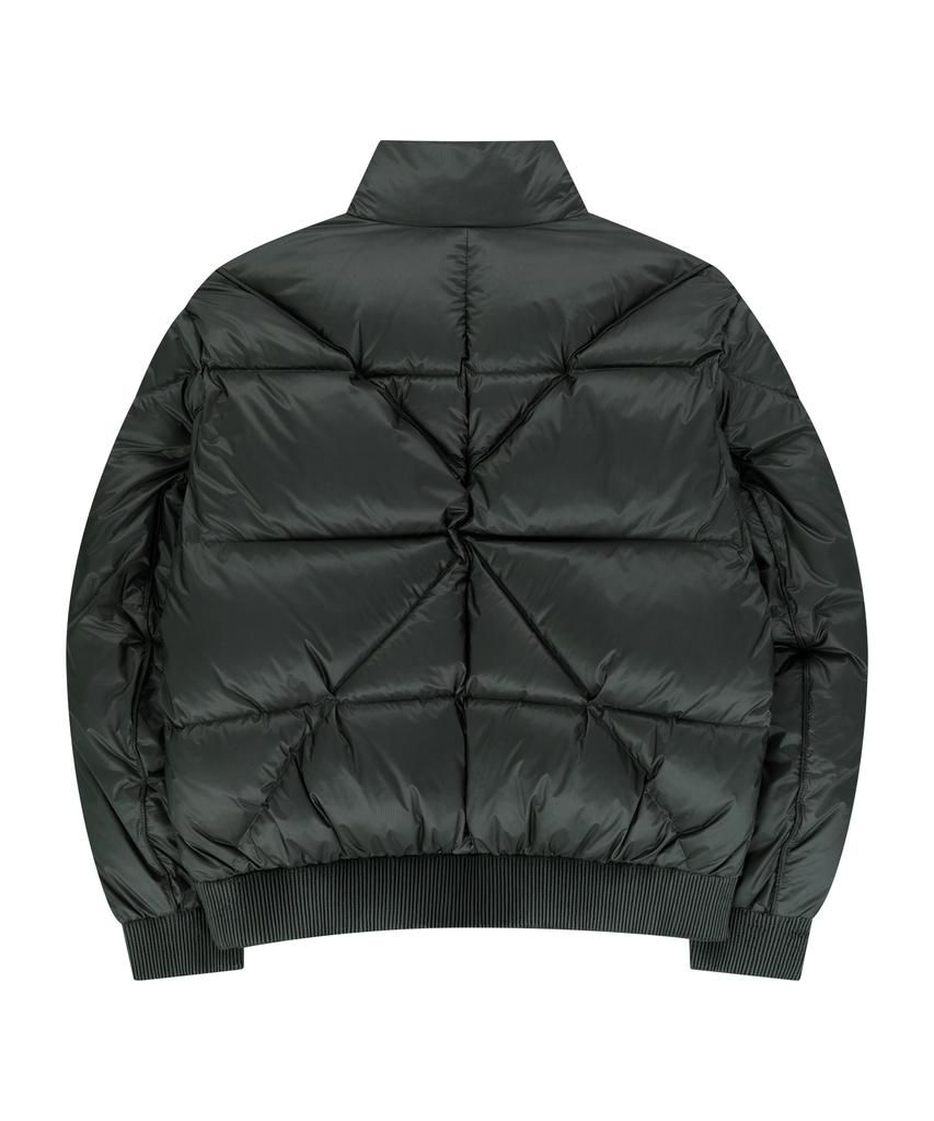 Ungimmick Diagonal Quilted Goose Down Jacket (Khaki)