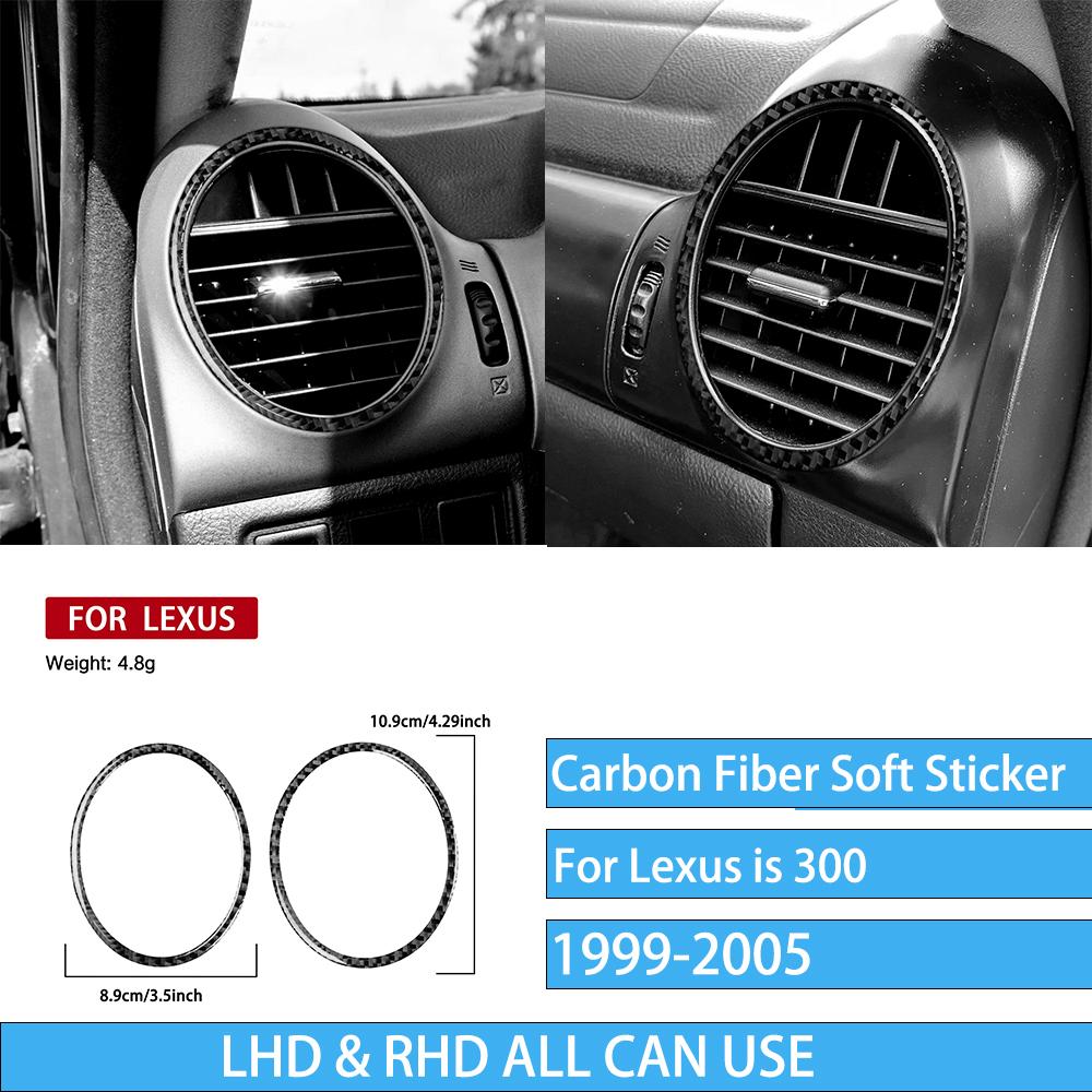 Real Carbon Fiber Car Accessories Gear Shift Set Trim Cover Soft Sticker For Lexus is 300 1999 2000 2001 2002 2003 2004 2005