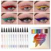 QIBEST Color Eyeliner Pen Is Easy To Color Quick-drying Thin Head Waterproof Not Smudged Beginner Lying Silkworm Eyeliner Set