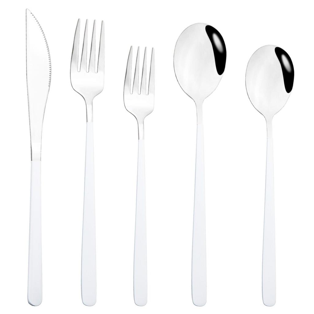 5/10/20 Pcs Colorful Dinnerware Cutlery Set 304 Stainless Steel Flatware Set Mirror Knife Fork Spoon Tableware Set Kitchen Silverware